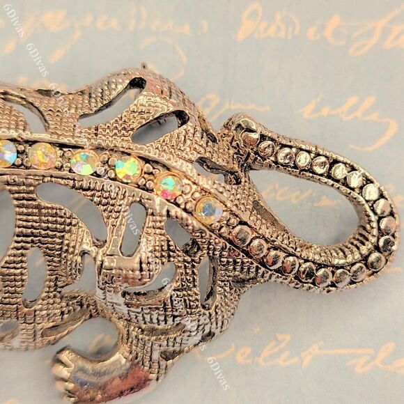 prowling PANTHER Brooch with Sparkling Fashion Rhinestones - Picture 10 of 13